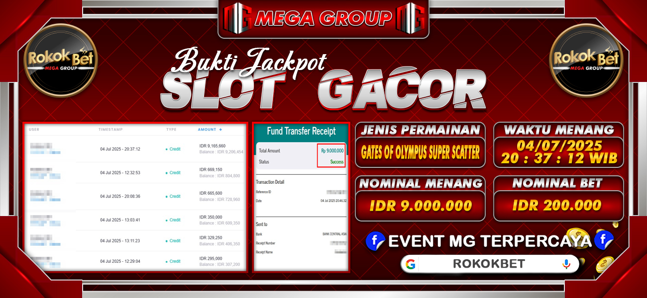 Bukti JP situs Rokokbet hari Sabtu, 05 Juli 2025