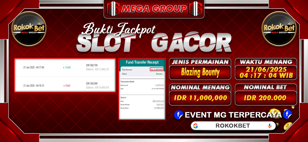 Bukti JP situs Rokokbet hari Minggu, 22 Juni 2025