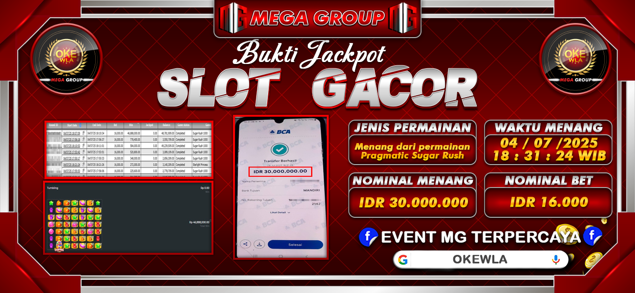 Bukti JP situs Okewla hari Sabtu, 05 Juli 2025
