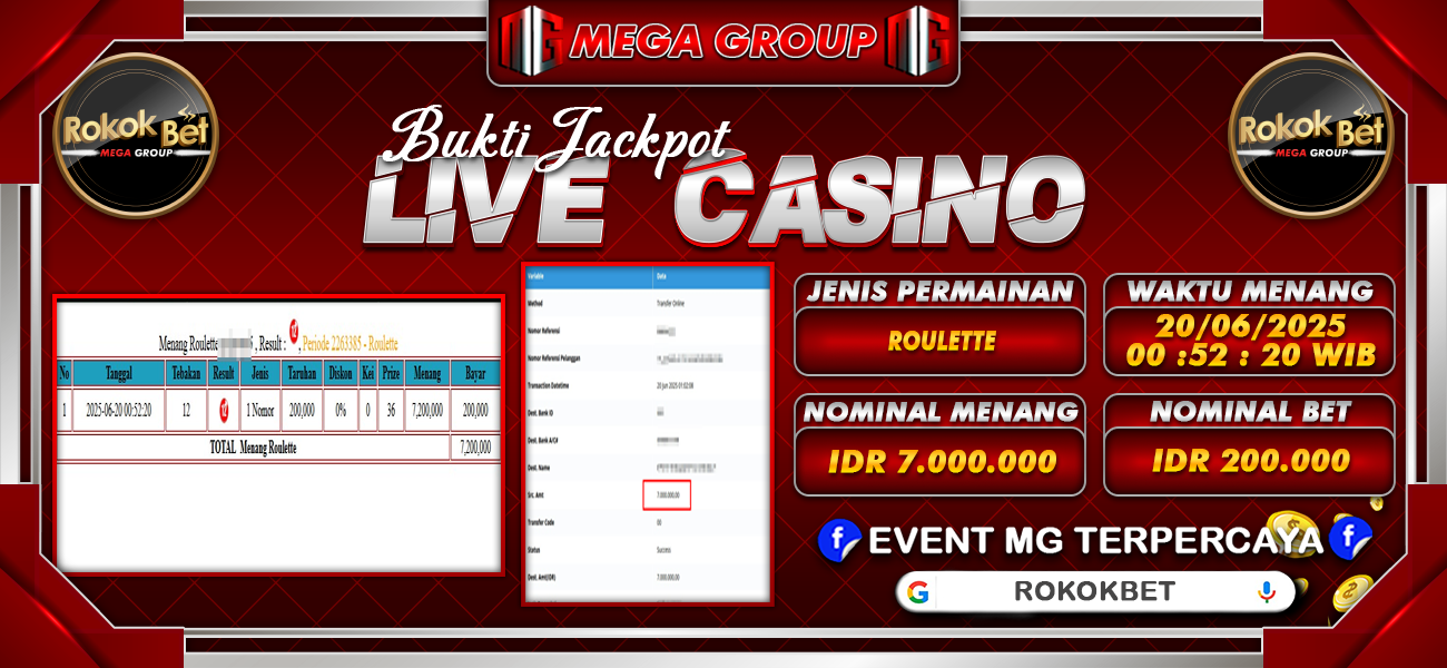 Bukti JP situs Rokokbet hari Jumat, 20 Juni 2025