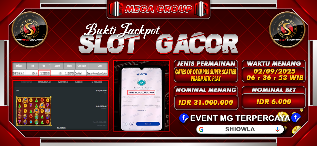 Bukti JP situs Shiowla hari Selasa, 02 September 2025