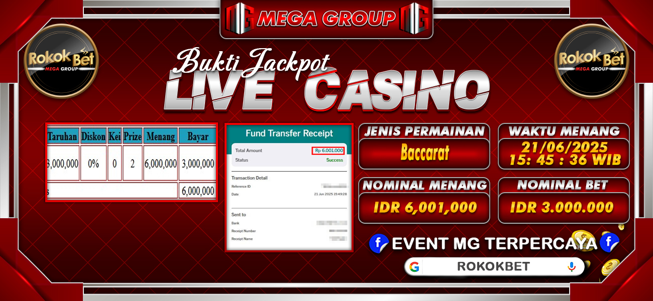 Bukti JP situs Rokokbet hari Minggu, 22 Juni 2025