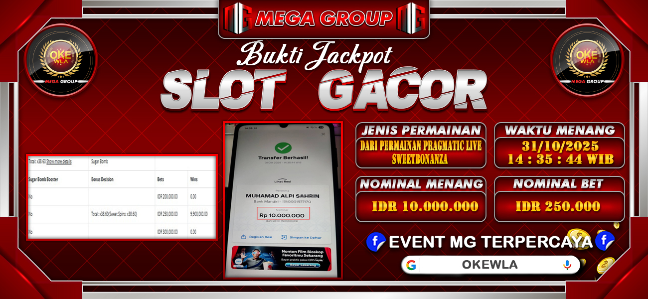 Bukti JP situs Okewla hari Jumat, 31 Oktober 2025