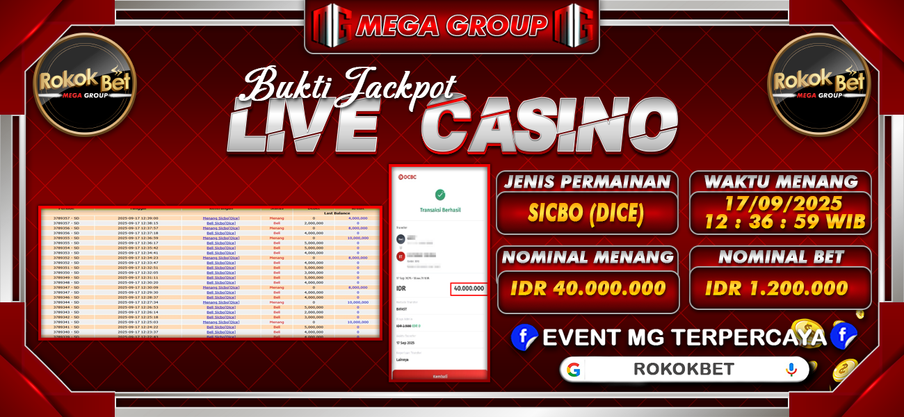 Bukti JP situs Rokokbet hari Rabu, 17 September 2025
