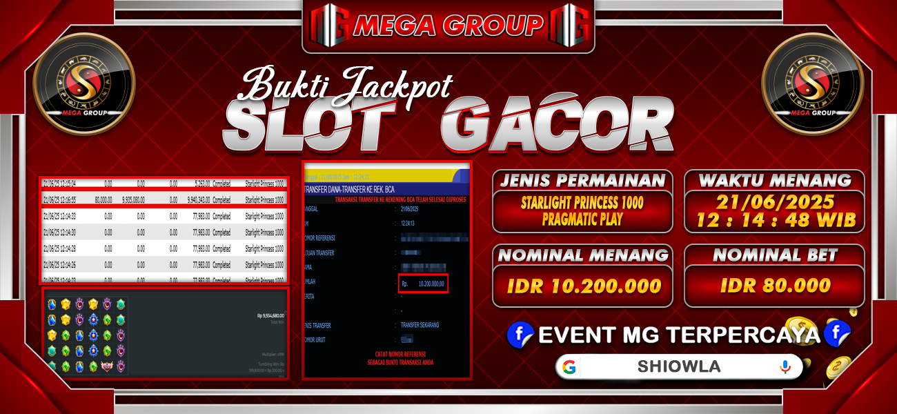 Bukti JP situs Shiowla hari Sabtu, 21 Juni 2025