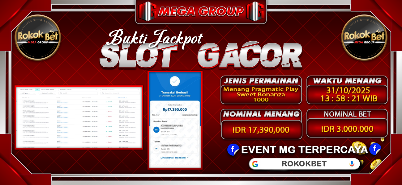 Bukti JP situs Rokokbet hari Sabtu, 01 November 2025