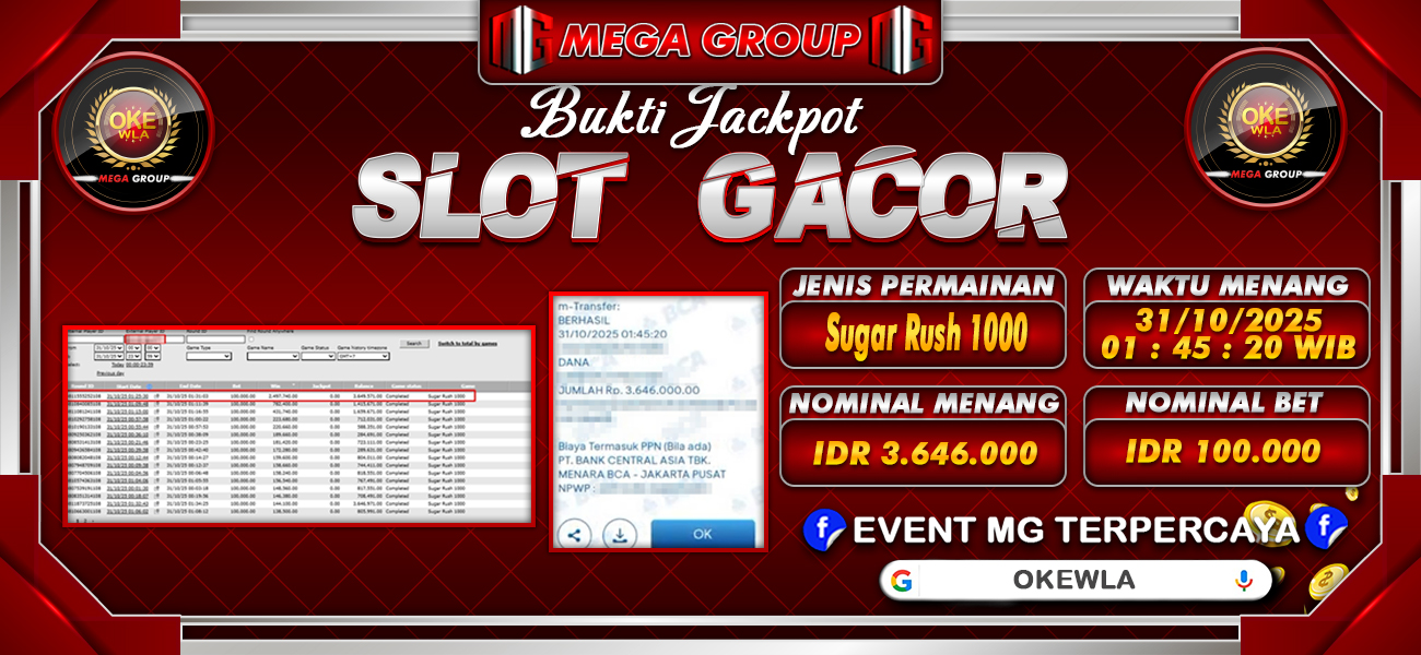 Bukti JP situs Okewla hari Jumat, 31 Oktober 2025