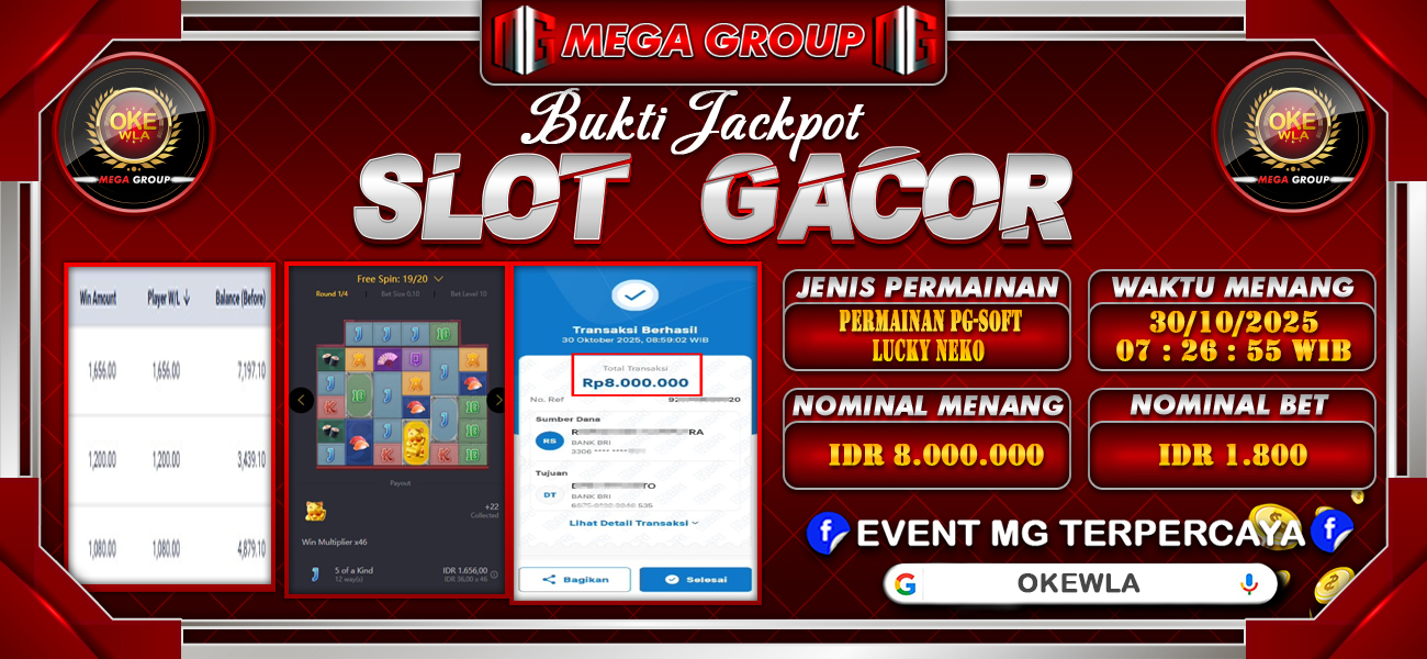 Bukti JP situs Okewla hari Kamis, 30 Oktober 2025