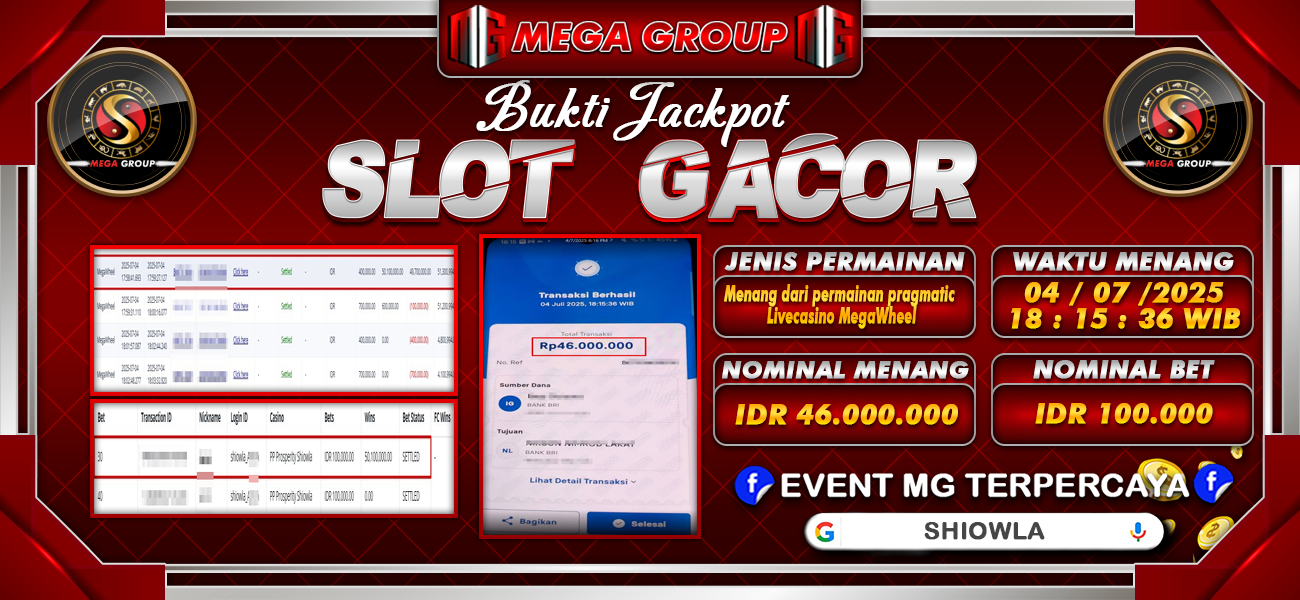 Bukti JP situs Shiowla hari Sabtu, 05 Juli 2025