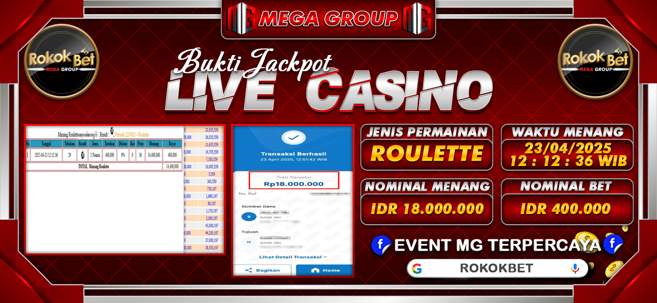 Bukti JP situs Rokokbet hari Rabu, 23 April 2025