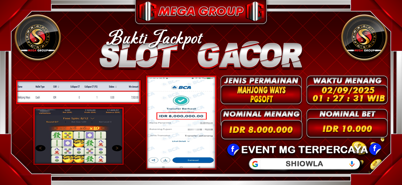 Bukti JP situs Shiowla hari Selasa, 02 September 2025