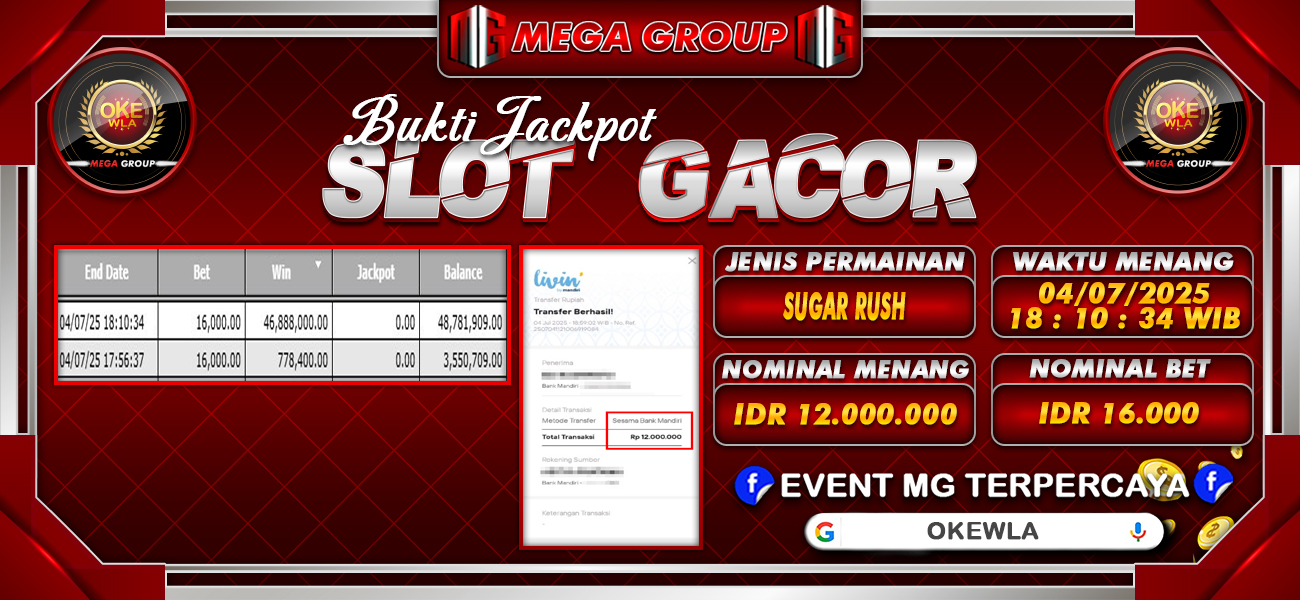 Bukti JP situs Okewla hari Sabtu, 05 Juli 2025